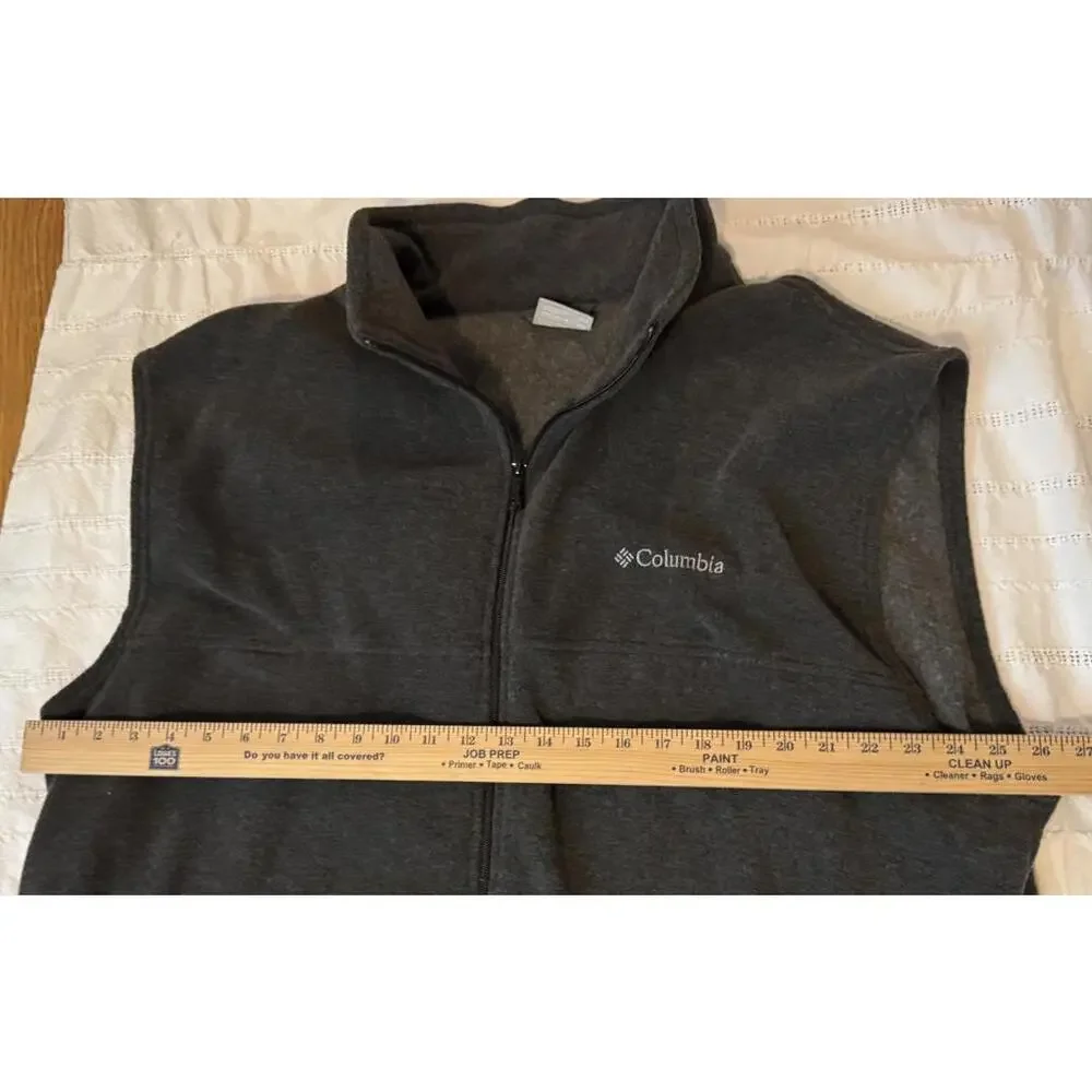 Columbia Sportswear Gray Vest Men's XXL Full Zip & 2 Pockets